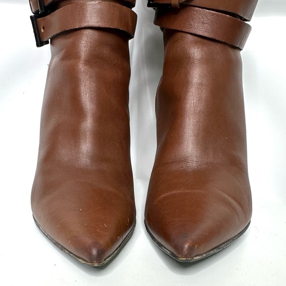BURBERRY brown boots pointed toes ankle straps sz 37 1/2 - Picture 9 of 15